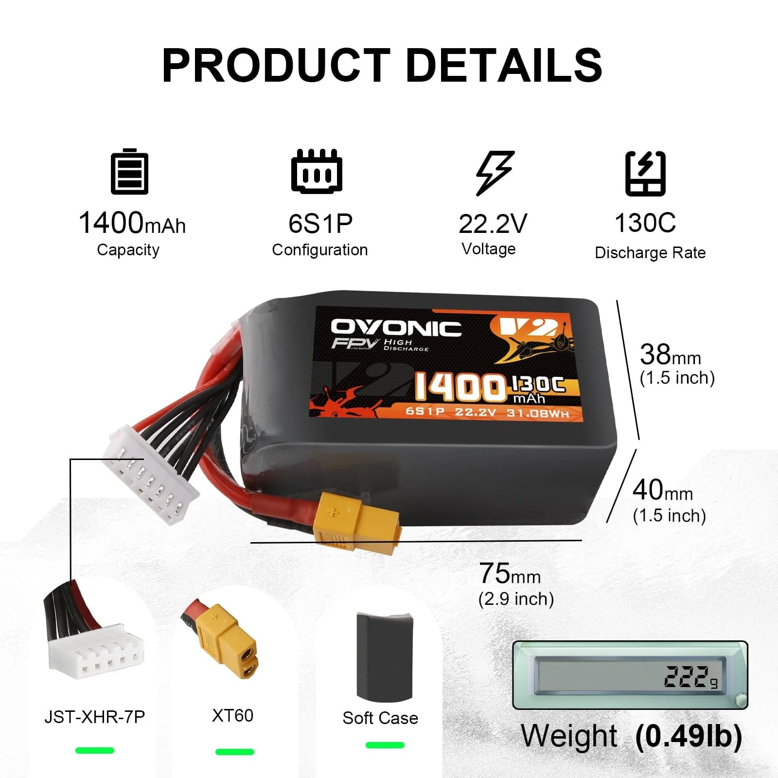 Batteria LiPo Ovonic 6S 1400mA - Walksnail Avatar Hd Goggles X recensione e prezzo